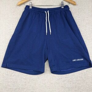 Aime Leon Dore Mens Navy Blue Mesh Gym Shorts Size Large 5 Inch Inseam